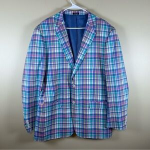 Saddlebred  Sports Coats 100% Cotton Size 48L Plaid